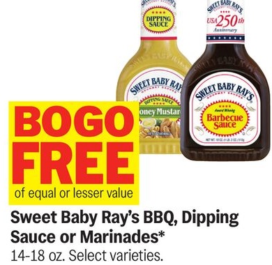 Sweet Baby Ray's BBQ, Dipping Sauce or Marinades*