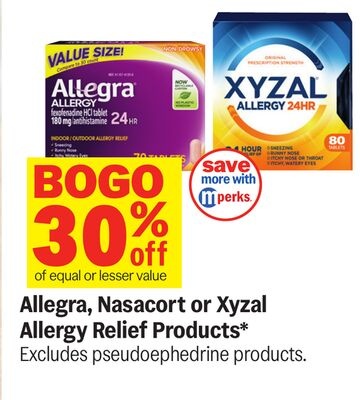 Allegra, Nasacort or Xyzal Allergy Relief Products*