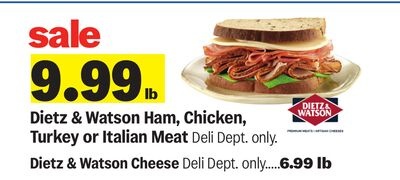 Dietz & Watson Ham, Chicken, Turkey or Italian Meat