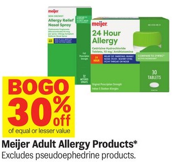 Meijer Adult Allergy Products*