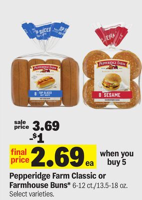 Pepperidge Farm Classic or Farmhouse Buns*