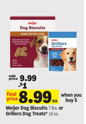 Meijer Dog Biscuits or Grillers Dog Treats*