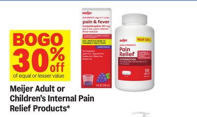 Meijer Adult or Children's Internal Pain Relief Products*