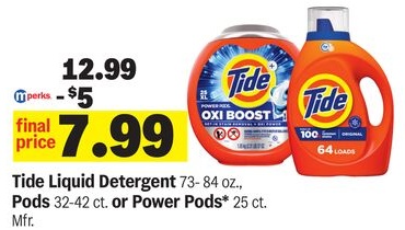 Tide Liquid Detergent 73-84 oz., Pods 32-42 ct. or Power Pods* 25 ct.