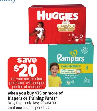 Diapers or Training Pants*