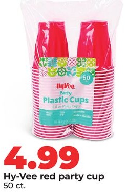 Hy-Vee red party cup