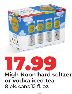 High Noon hard seltzer or vodka iced tea