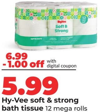 Hy-Vee soft & strong bath tissue
