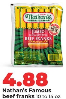 Nathan's Famous beef franks