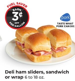 Deli ham sliders, sandwich or wrap