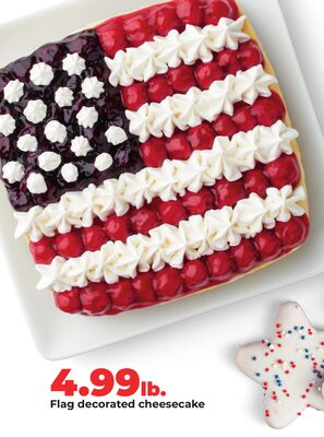 Flag decorated cheesecake