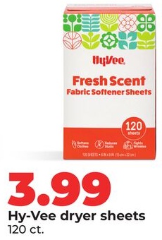 Hy-Vee dryer sheets