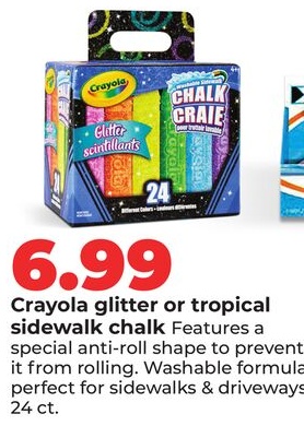 Crayola glitter or tropical sidewalk chalk