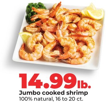 Jumbo cooked shrimp
