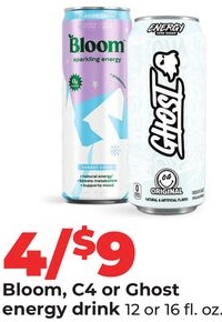 Bloom, C4 or Ghost energy drink