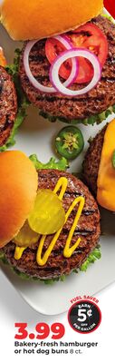 Bakery-fresh hamburger or hot dog buns