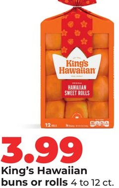 King's Hawaiian buns or rolls