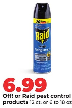 Off! or Raid pest control products
