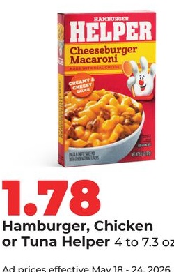 Hamburger, Chicken or Tuna Helper