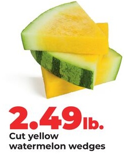 Cut yellow watermelon wedges