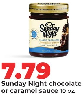 Sunday Night chocolate or caramel sauce