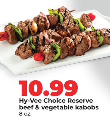 Hy-Vee Choice Reserve beef & vegetable kabobs