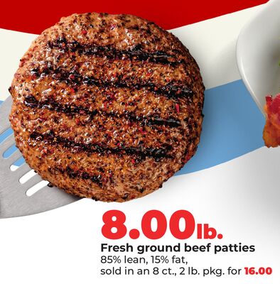 Fresh ground beef patties