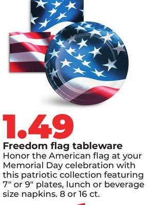 Freedom flag tableware
