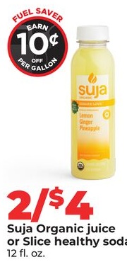 Suja Organic juice or Slice healthy soda