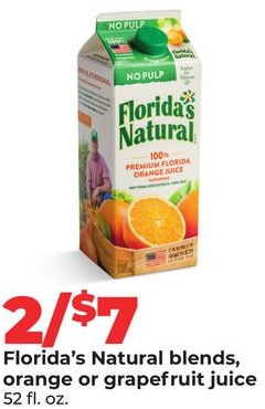 Florida's Natural blends, orange or grapefruit juice