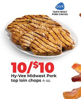 Hy-Vee Midwest Pork top loin chops