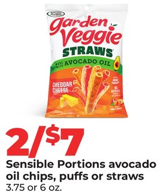 Sensible Portions avocado oil chips, puffs or straws