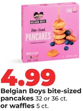 Belgian Boys bite-sized pancakes 32 or 36 ct. or waffles 5 ct