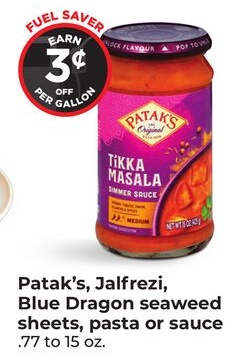 Patak's, Jalfrezi, Blue Dragon seaweed sheets, pasta or sauce