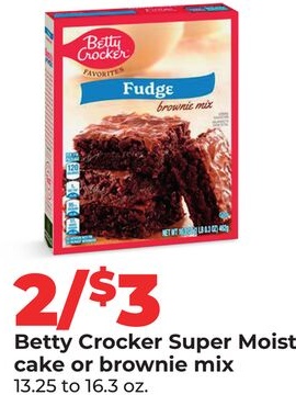 Betty Crocker Super Moist cake or brownie mix