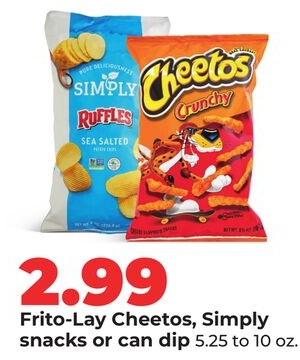 Frito-Lay Cheetos, Simply snacks or can dip