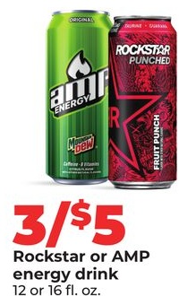Rockstar or AMP energy drink