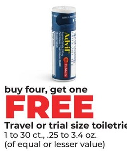 Advil Travel or trial size toiletries