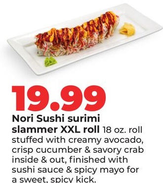 Nori Sushi surimi slammer XXL roll
