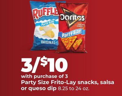 Party Size Frito-Lay snacks, salsa or queso dip