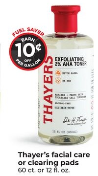 Thayer's facial care or clearing pads