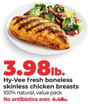 Hy-Vee fresh boneless skinless chicken breasts