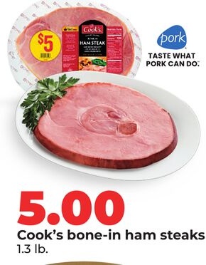 Cook's bone-in ham steaks