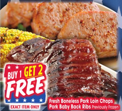 Fresh Boneless Pork Loin Chops Pork Baby Back Ribs