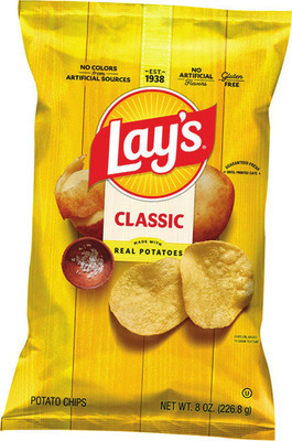 Lay's Classic or Kettle Potato Chips, 7-8 oz., Ball Park Meat Franks, 15 oz., Diana's Bananas Milk Chocolate Bites, 8 oz.