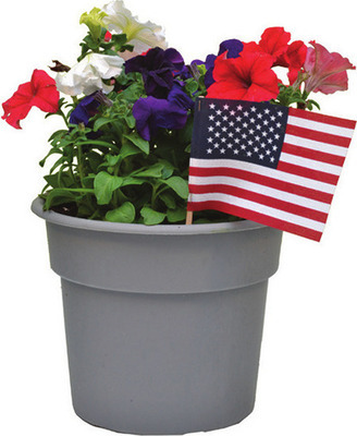 Red, White & Blue Planter with Flag