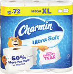 Charmin Bath Tissue 12 ct. Mega Roll XL or 9 ct. Mega Roll XXL or Bounty Paper Towels 6 ct. Triple Roll