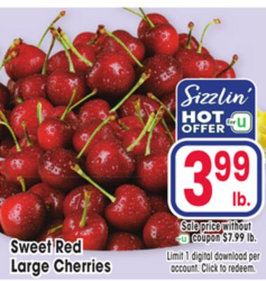 Sweet Red Large Cherries