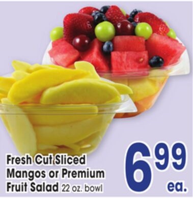 Fresh Cut Sliced Mangos or Premium Fruit Salad