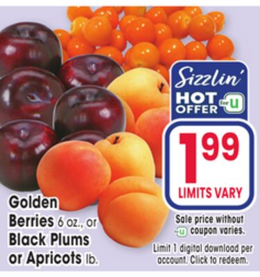 Golden Berries, 6 oz. or Black Plums or Apricots lb.